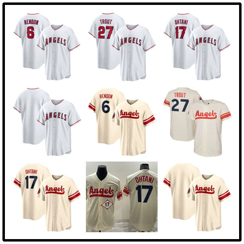 Внешняя торговля оптовая поставка трикотаж Angels 17 Ohtani 6 Rendon 27 Trout Бейсбол костюм