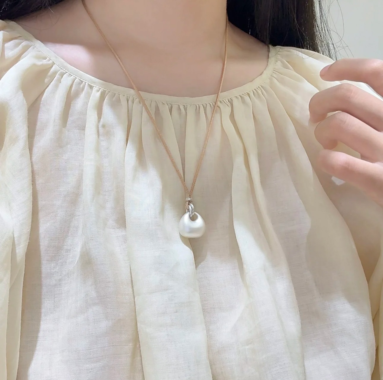 Collana yuanbao in argento antico per donna – pendente elegante_voghion.com