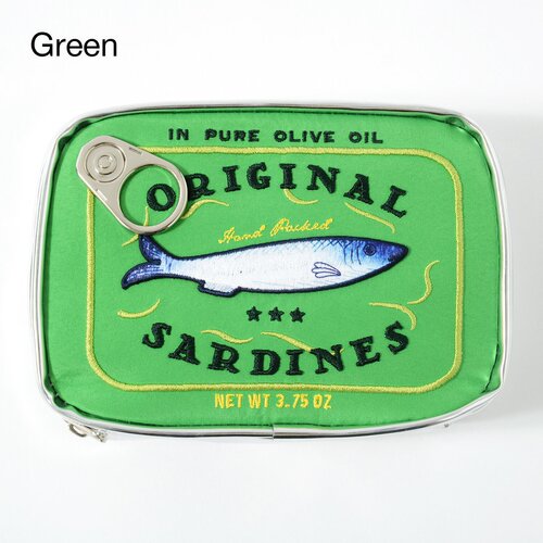 Large capacity cute sardine canned storage bag cosmetic bag creative cat fish canned cosmetic bag