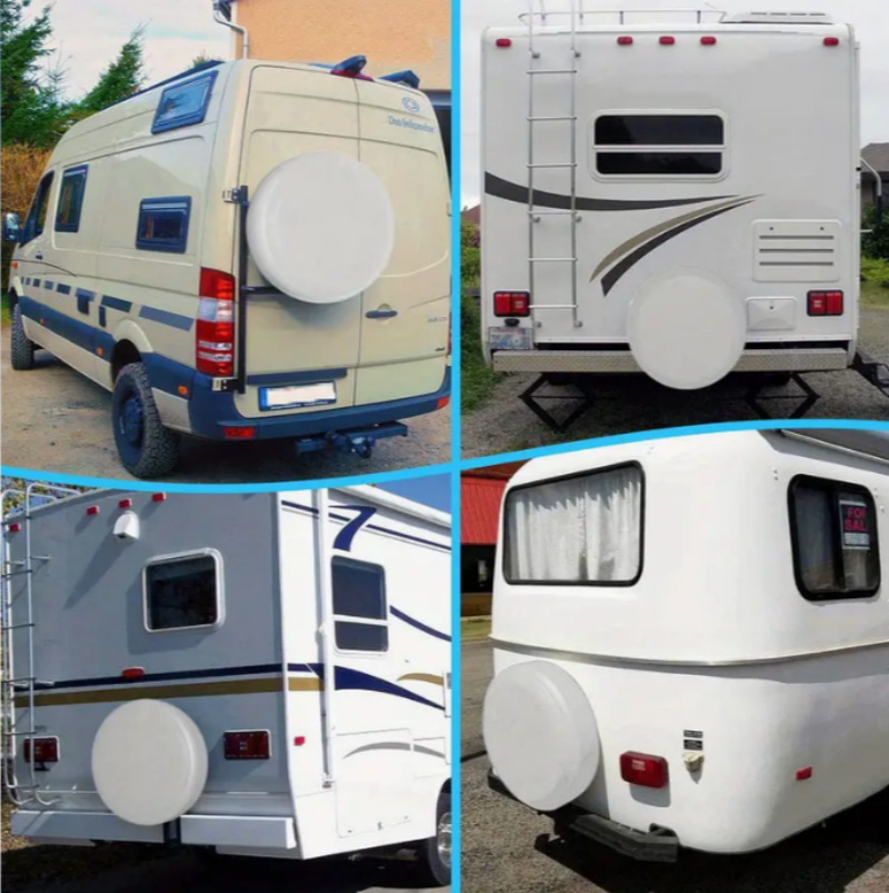 Universal for Car Trailer RV SUV Truck Waterproof Soft PVC Tire Cover Camper and Travel Trailer
