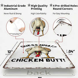 2026跨境新品Funny Chicken Coop Metal Sign金属工艺品标志铁牌