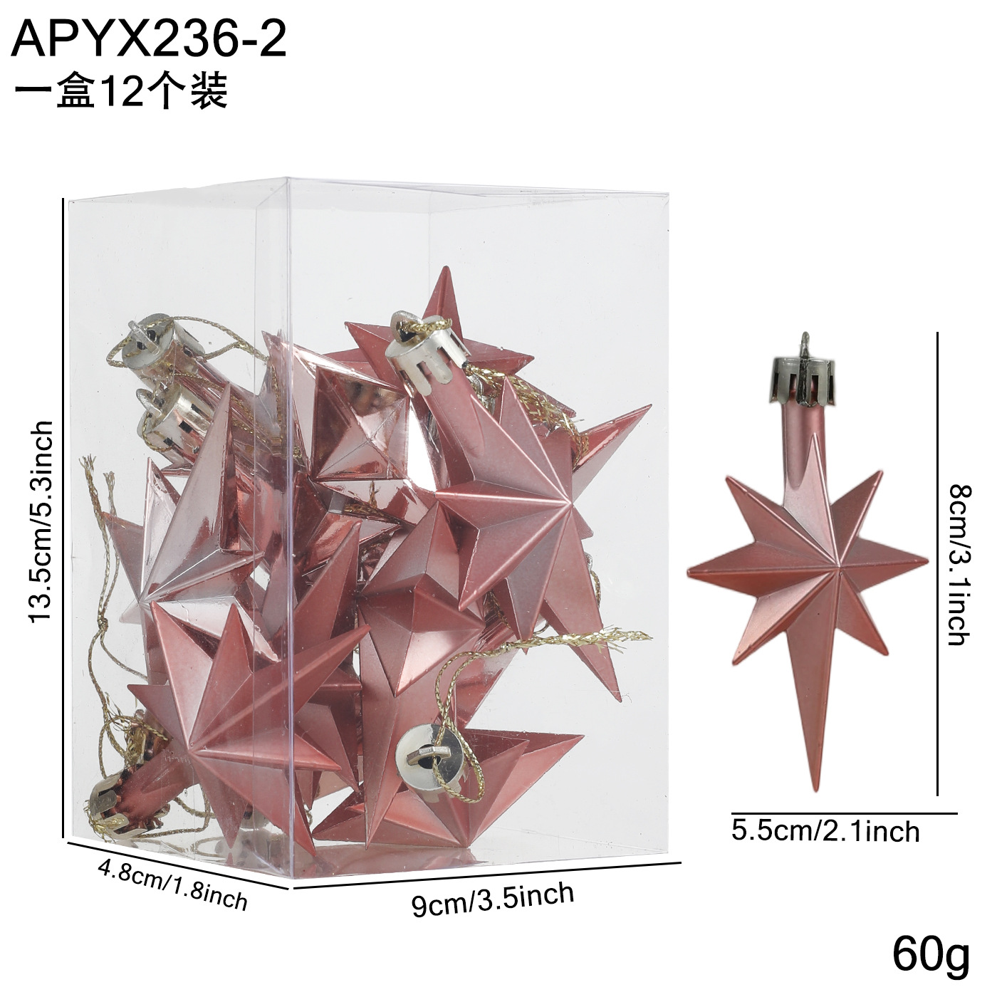 Rosa octogonal Star/12 unids/caja