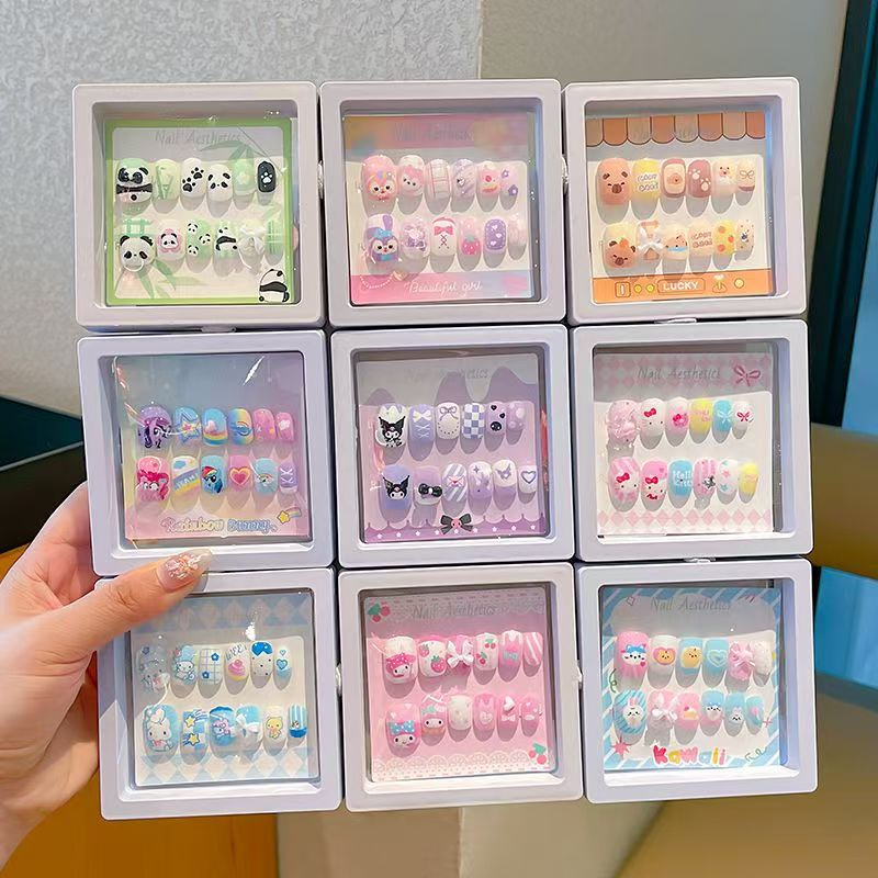 Kuromi children's nail stickers for girls, cute and fun removable nail patches, sweet and adorable wearable nails Kuromi children's nail stickers for girls, cute and fun removable nail patches, sweet and adorable wearable nails