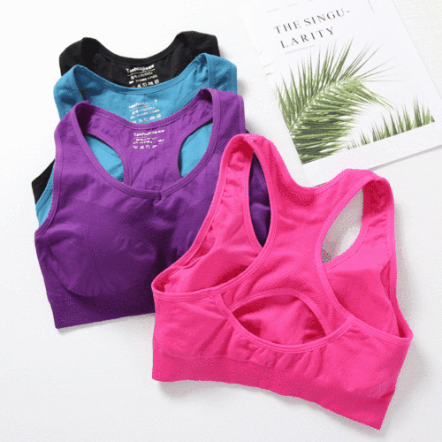 Cross-border seamless back-beautiful yoga sports chest-wrapped vest underwear without rims with chest pads racer-shaped vest tube top