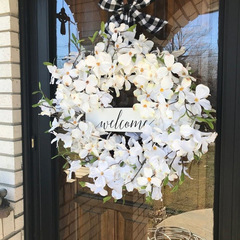 Love of the Harbor 2022 Cross-Border New Product Spring Floral Wreath Door Hanging Decor Artificial Flower Decoration Venue Decoration Prop