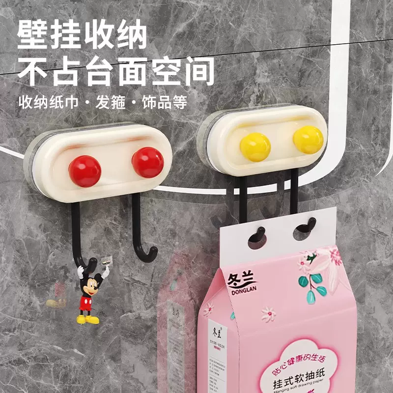 多巴胺挂钩强力粘钩免打孔强力承重卫生间厨房门后无痕双头挂衣钩