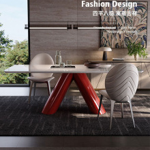 卡里冰玉天然大理石餐桌意式轻奢大平层别墅皇家白玉奢石家用饭桌