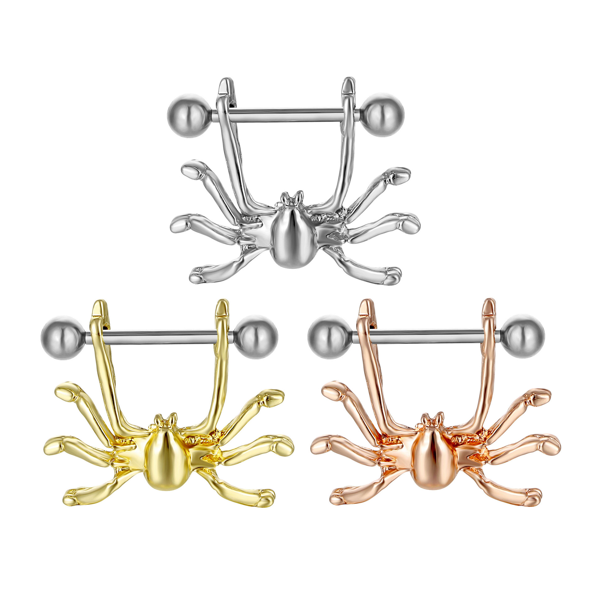 Fashion Body Piercing Jewelry Medical Spider Alloy Nipple Ring display picture 1