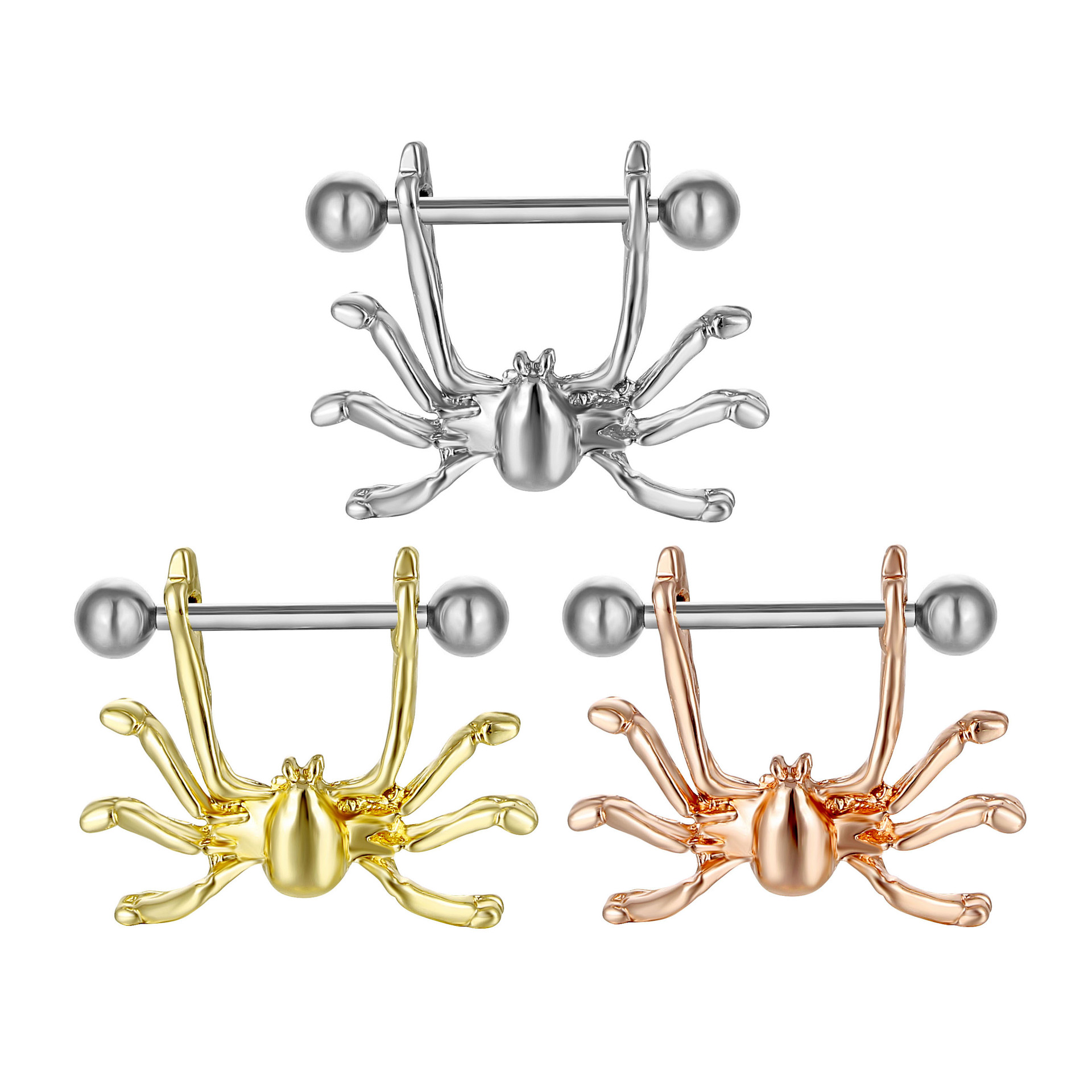 Fashion body piercing jewelry medical spider alloy nipple ring