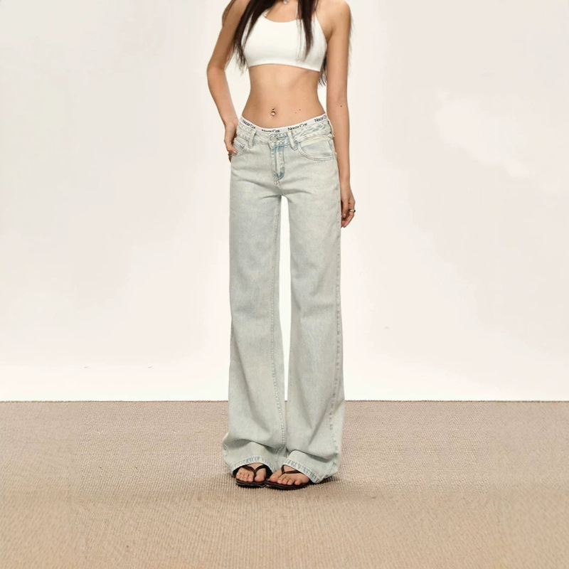Low-Waisted Light-Colored Wide-Leg Jeans for Women, 2026 Summer New Style, Loose Fit, Slimming, Height-Enhancing, Narrow Straight-Leg Pants Low-Waisted Light-Colored Wide-Leg Jeans for Women, 2026 Summer New Style, Loose Fit, Slimming, Height-Enhancing, Narrow Straight-Leg Pants