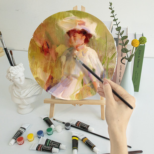 Hot sale hot sale round oil painting frame easel combination suit easel suit desktop easel oil painting frame display stand