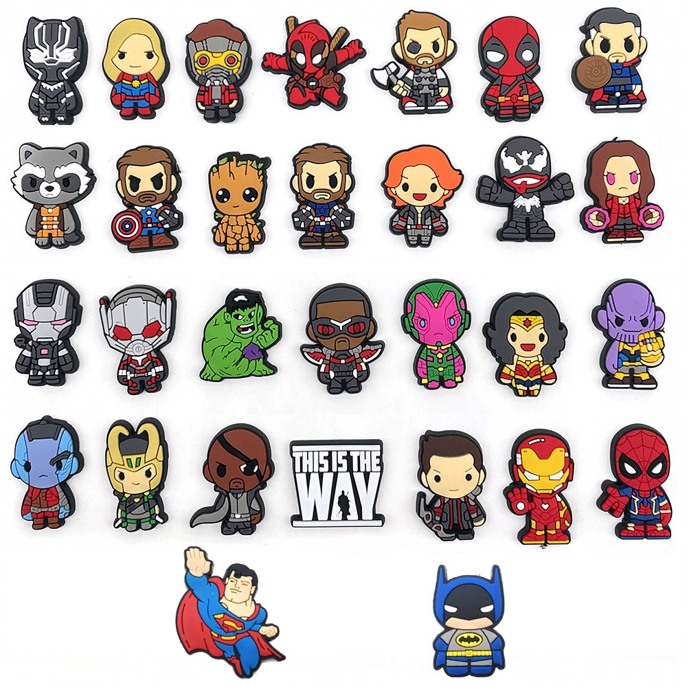 Супергерой Marvel мультфильм пещера обувь обувь цветочная обувь пряжка мягкий клей оптовая продажа обуви аксессуары Amazon