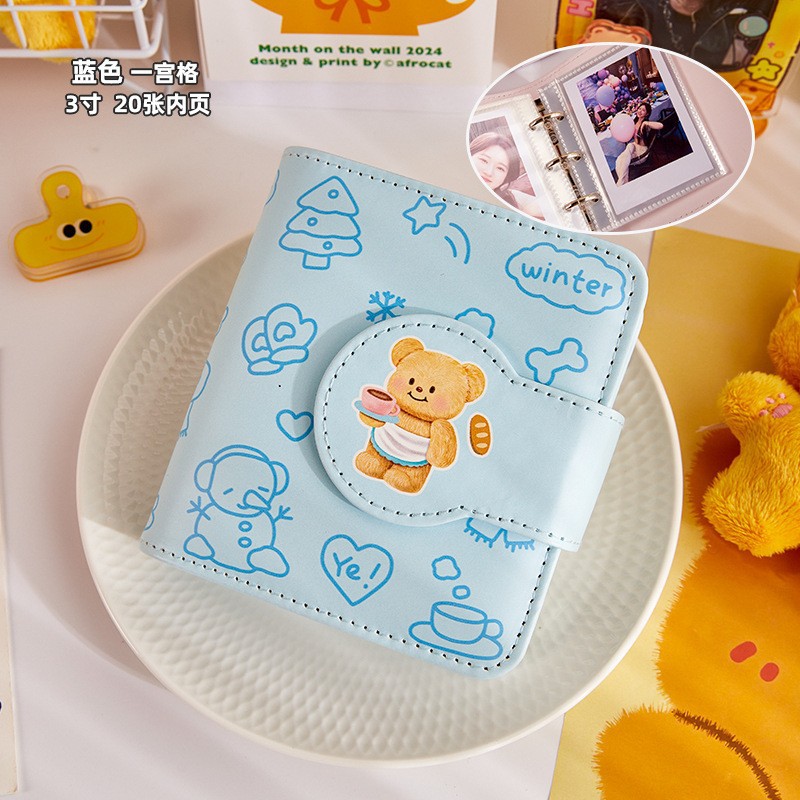 Libro de tarjetas de cuero estilo lazo, estudiante de alto valor, búsqueda de estrellas, una casa, tarjeta pequeña de 3 pulgadas, libro de almacenamiento Polaroid