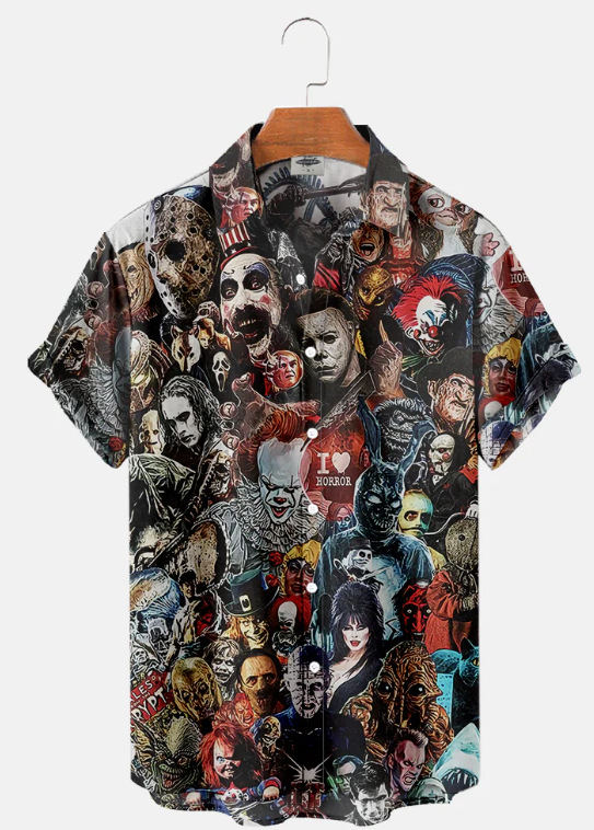 Trend de moda para hombres transfronterizos Camisa de manga corta hawaiana Camisa estampada digital 3D Transfronteriza Amazon