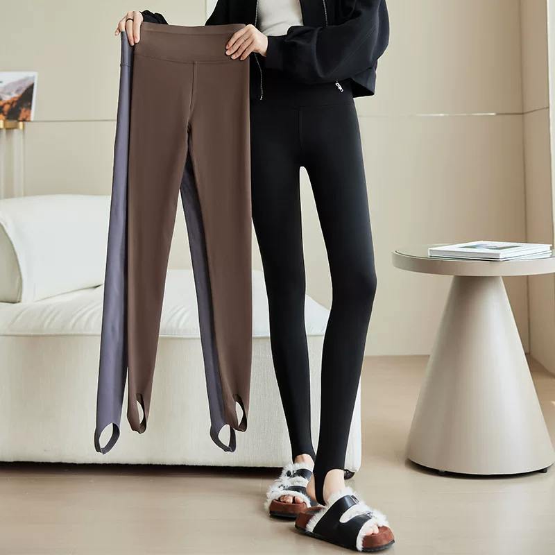Demi-season fleece shark, leggings, yoga clothing, trousers, high waist, tight