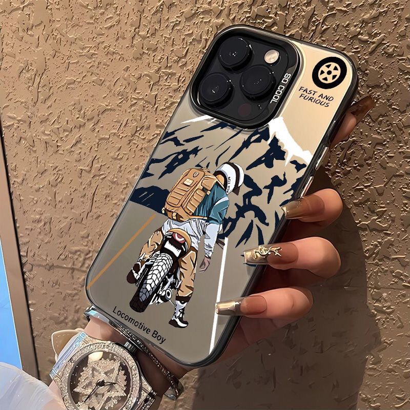 Trendy Motorcycle-Themed Phone Case Suitable for Apple 17 Pro Max, iPhone 16 Plus, Premium 15, Personalized 14/13/12