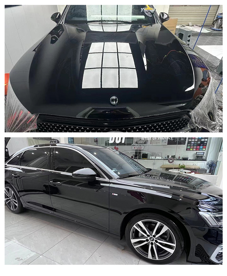 Cross-Border Wholesale Tpu Glossy Black Piano Black Car Paint Protective Film Ppf Bright Black Color Changing Car Clothing Polyethylene Lactide