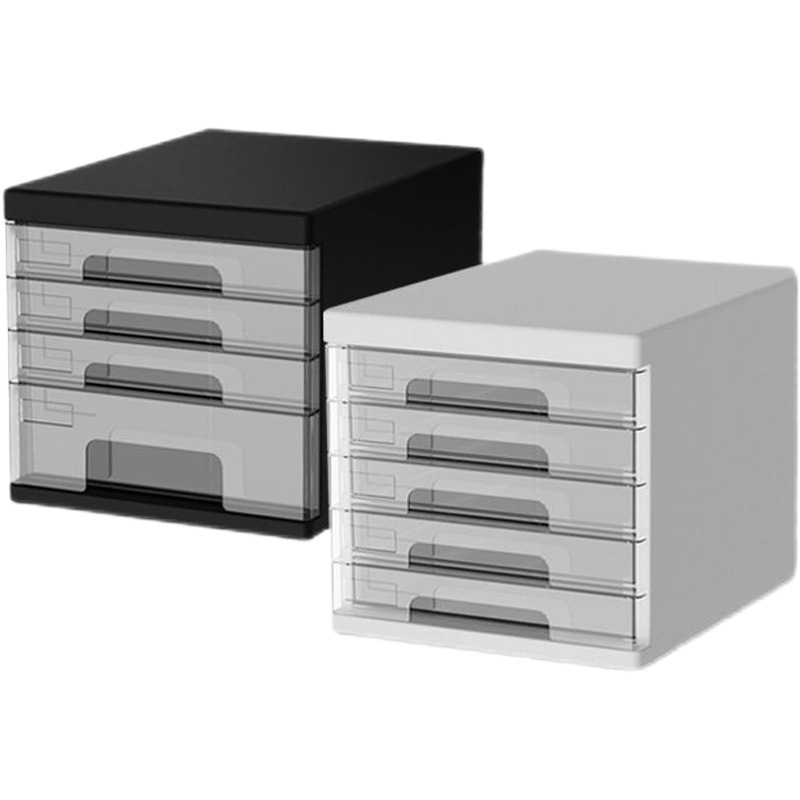 Archivador de cuatro niveles A4, archivador de escritorio, almacenamiento de oficina, cajón de plástico con cerradura, archivador multicapa, venta al por mayor. image 1