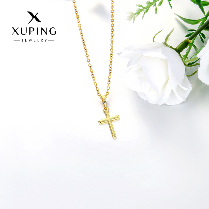 Joyas Xuping moda personalidad fría Europa y América cruzada colgante collar temperamento simple joyas para mujeres