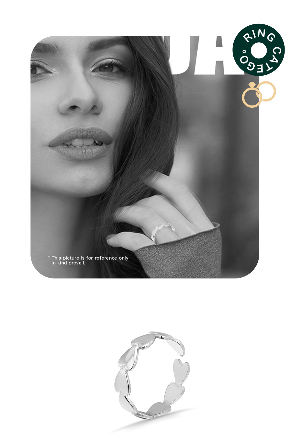 Fashion Heart Shape Stainless Steel Open Ring Plating Stainless Steel Rings