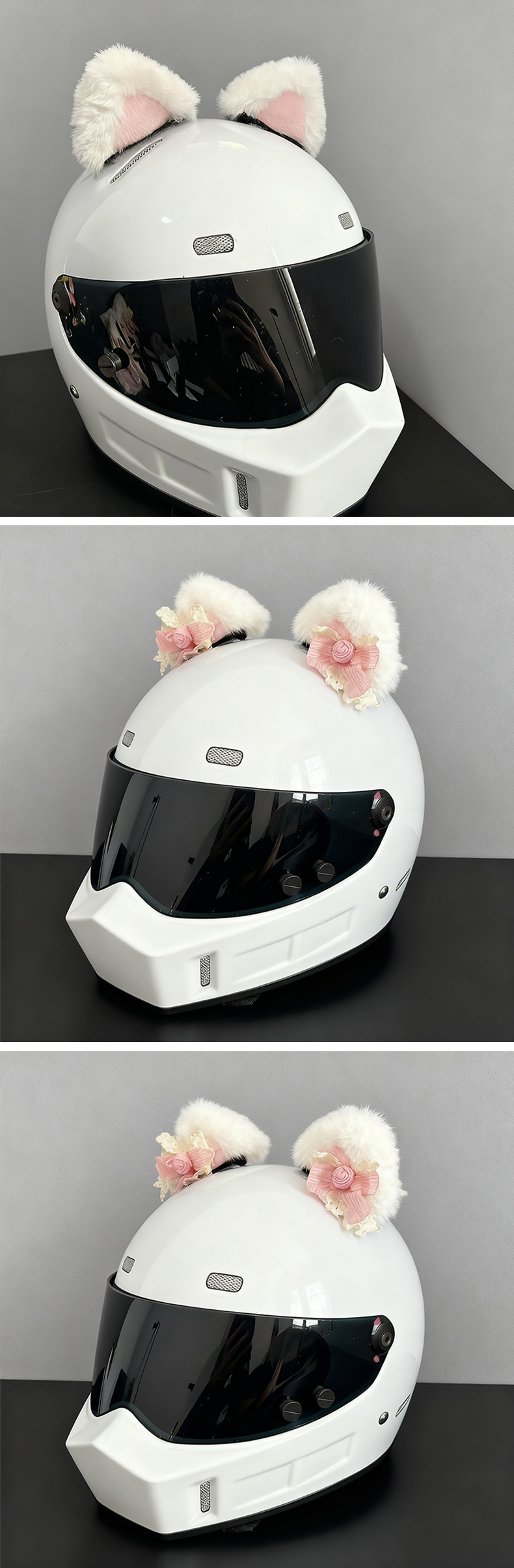 Cat Ear Helmet Decoration Lolita Three-Dimensional Detachable Plush Cat Ear Motorcycle Electric Vehicle Helmet Decoration
