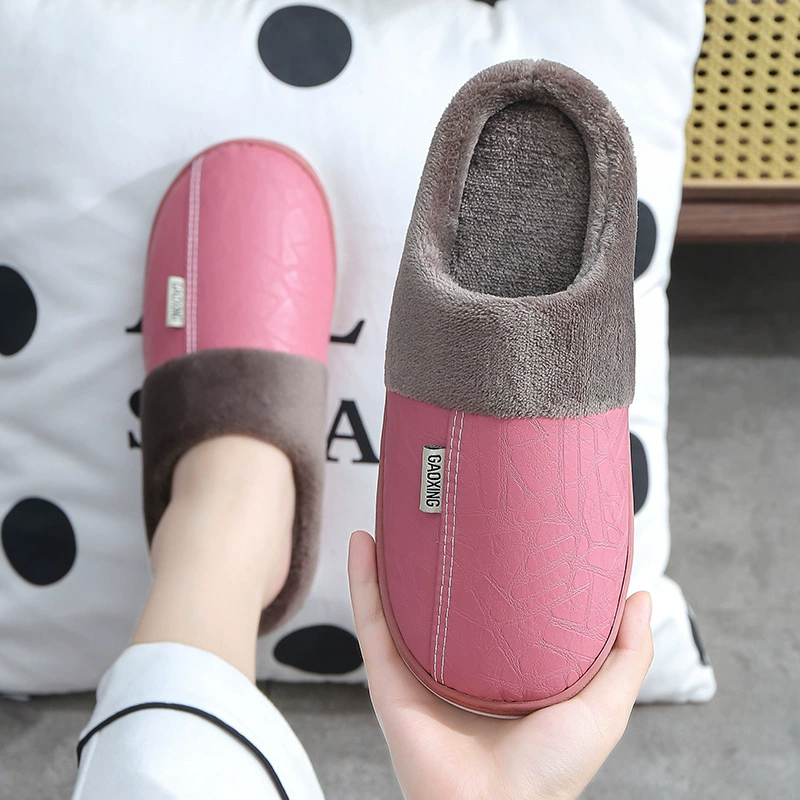 Домашние кожаные тапочки на платформе мужские и женские keeping warm полусезон indoor для любимых