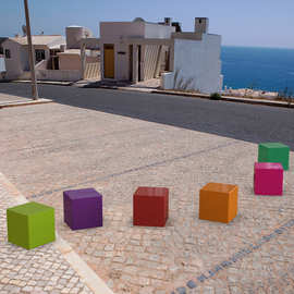 玻璃钢方形座椅现代简约户外公共休息区坐凳商场休闲椅美陈可定