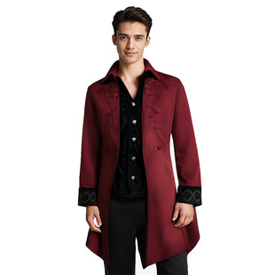 2024wish new European and American men's medieval vintage clothing men's long punk vintage tuxedo men