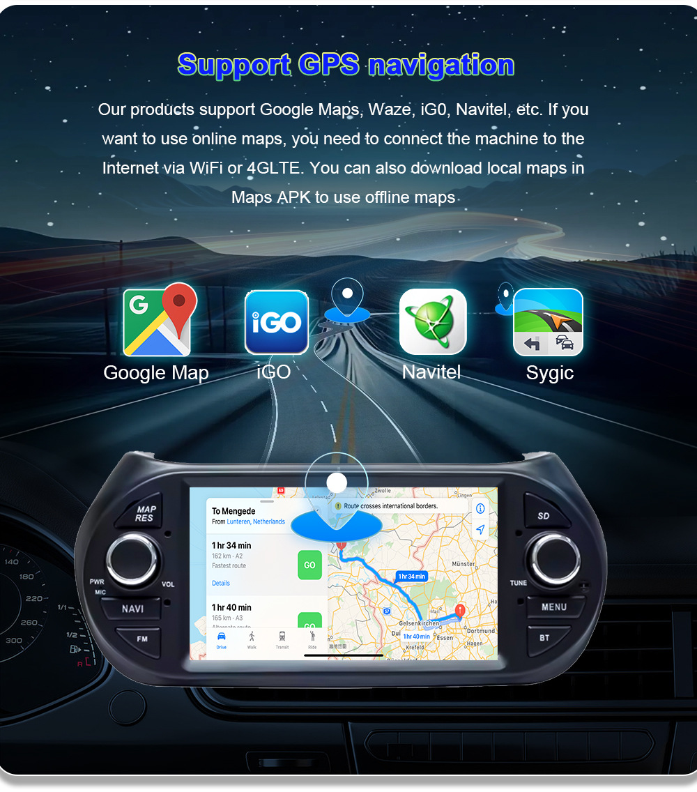 Cross-Border Suitable for 08-17 Fiat Florida Carplay Car Central Control Large Screen Gps Car Navigation