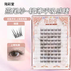 燕尾糸つけまつげ、怠け者向け、10列、大容量、ナチュラル、マザーリング、軽くて通気性のあるまつげ、フォトジェニックでナチュラル