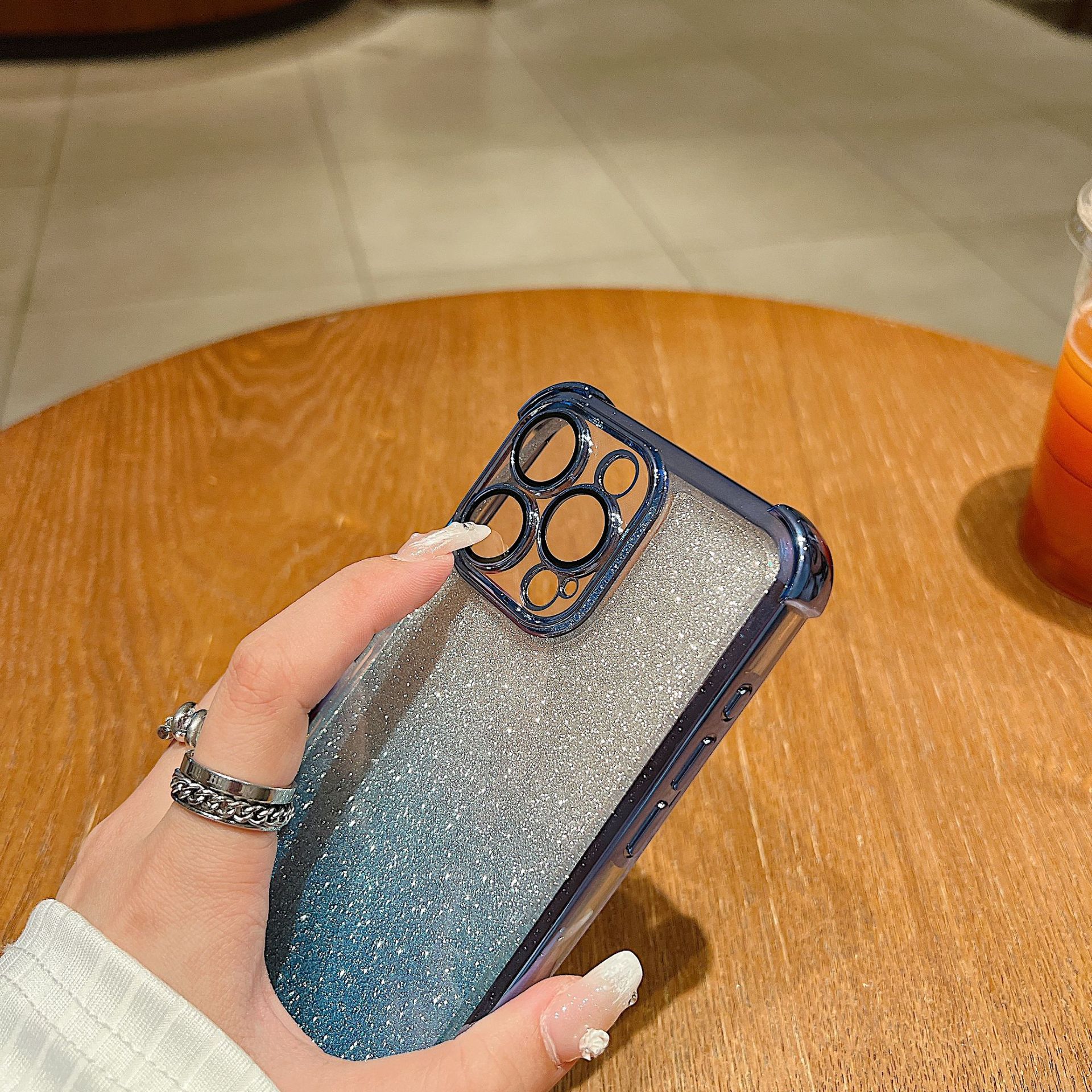 Glitter Protective Phone Case For Iphone With Transparent Lens Film_voghion.com