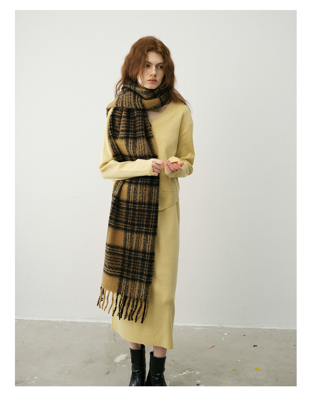 Designer Retro scarf Classic camel Meradeg cashmere scarf women's winter soft oversized shawl_voghion.com