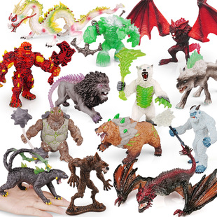 Simulation Warcraft Toys Kidsren's Cognitive Western Magical Mythology Three-Headed Dragon Hellhound Ice Dragon Dragon Magic Dragon Ornaments
