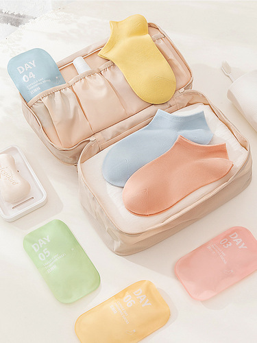 Time Disposable Socks Men's and Women's Boat Socks Sports Socks Soft Breathable Colorful Business Travel 7 Days No Washing