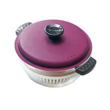 批发高硼硅玻璃蒸锅 家用辅食锅耐热煮汤锅透明琥珀色微波炉奶锅