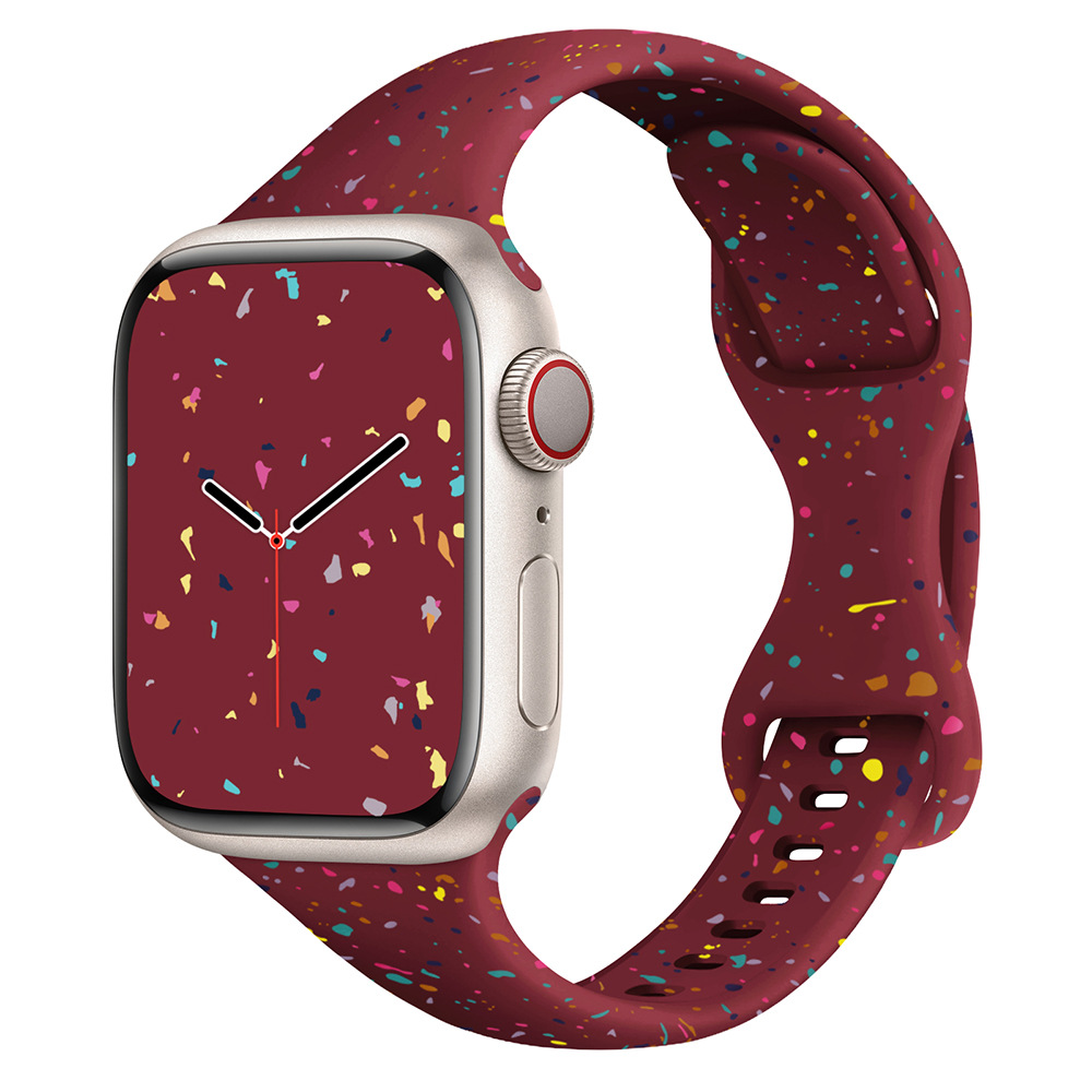 Aplicable a Apple Watch correa iwatch9 cintura pequeña mariposa botón de color chip nuevo tipo de mujer s8765 correa creativa