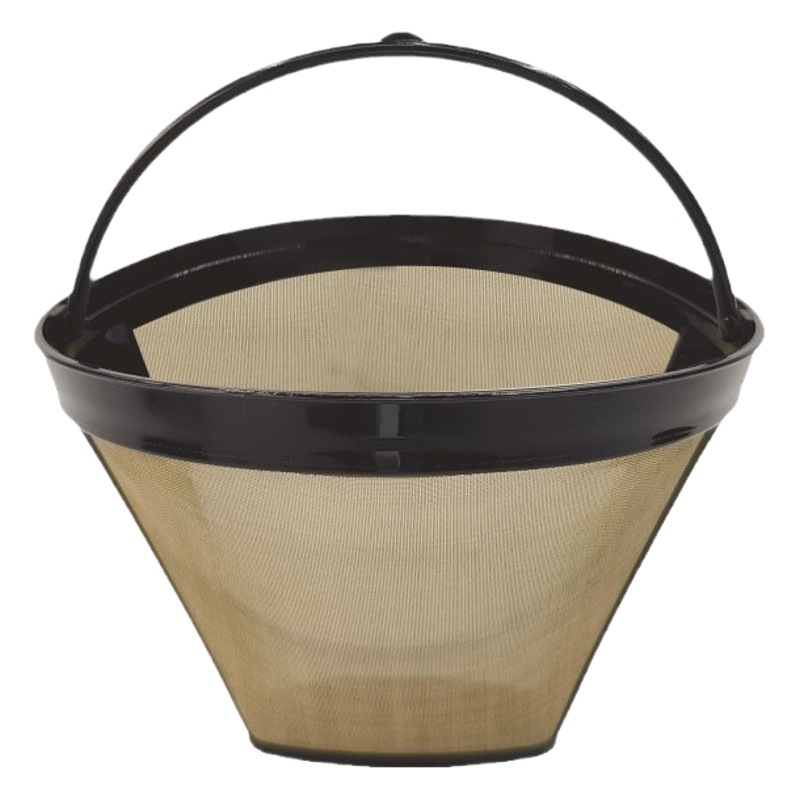 Filtro de máquina de café, separador de gouache, filtro de café dorado, cesta de filtro de embudo de salida de acero inoxidable 304