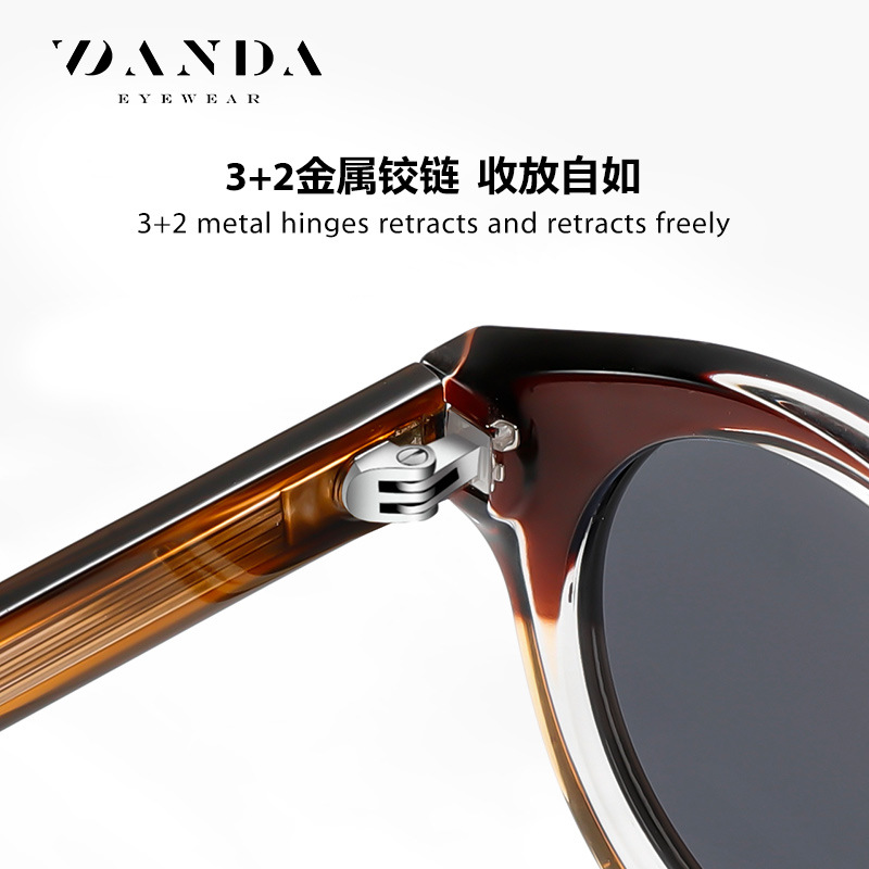 Nuevas gafas de sol de montura redonda S31125 Gafas de sol polarizadas de hoja de personalidad para hombre Gafas de sol de alta gama para mujer