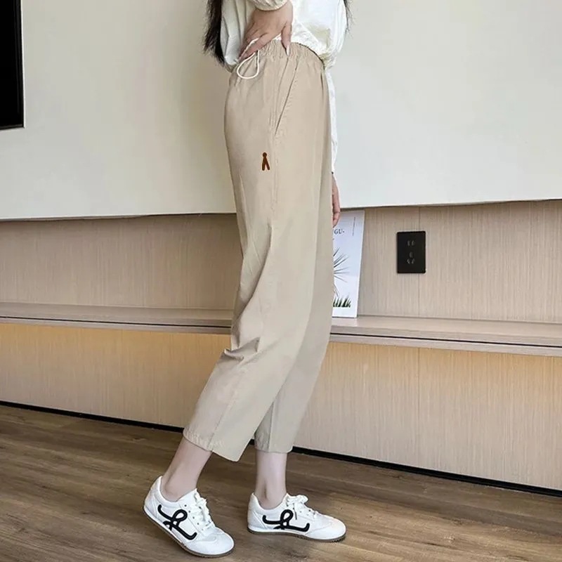 夏クールアイスシルク速乾通気性スポーツパンツレディースカジュアルパンツルーズ小柄ハーレムパンツ大きいサイズパンツ|undefined