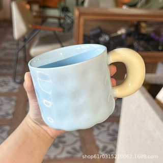 杯子陶瓷马克杯家用办公室咖啡杯宿舍用早餐杯带盖带勺情侣喝水杯
