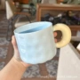 办公室带勺带盖陶瓷喝水杯