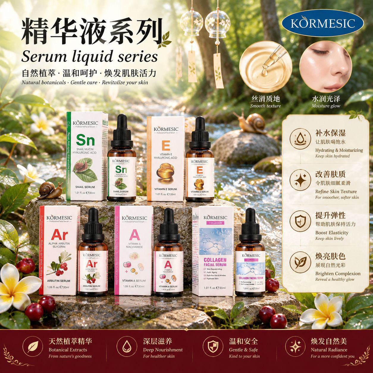 Sérum Facial de Caracol Hidratante para Cuidado Facial