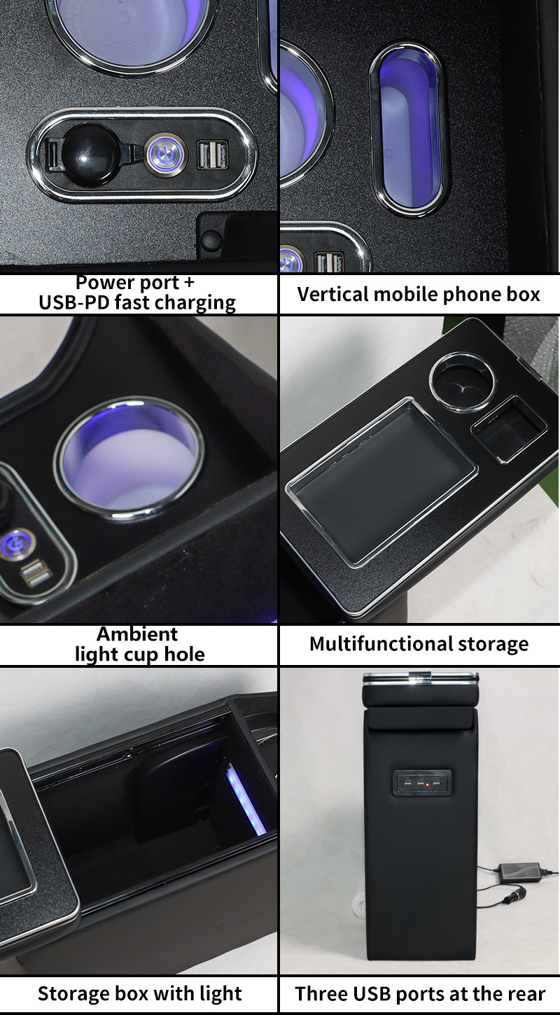 Suitable for Nissan Nv200 Armrest Box Right-Hand Drive Version Central Storage Box Cup Holder Left-Hand Drive Version Center Console Storage Box