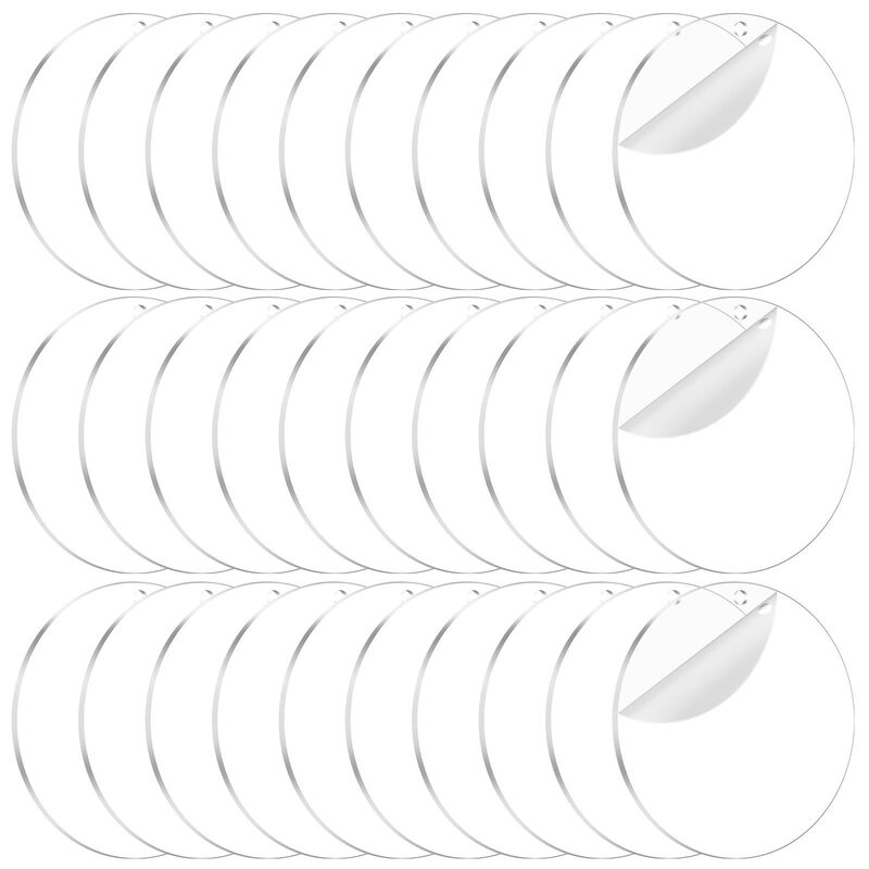 Transparent acrylic disc 2mm thick, round blank keychain material, children's DIY handmade painting pendant round plate