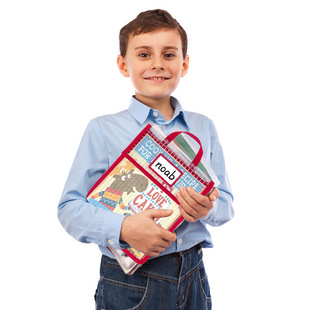 Children's Portable Transparent Clip Net Material Book Bag Children's Handbag Tutoring Book Bag Student Book Pouches