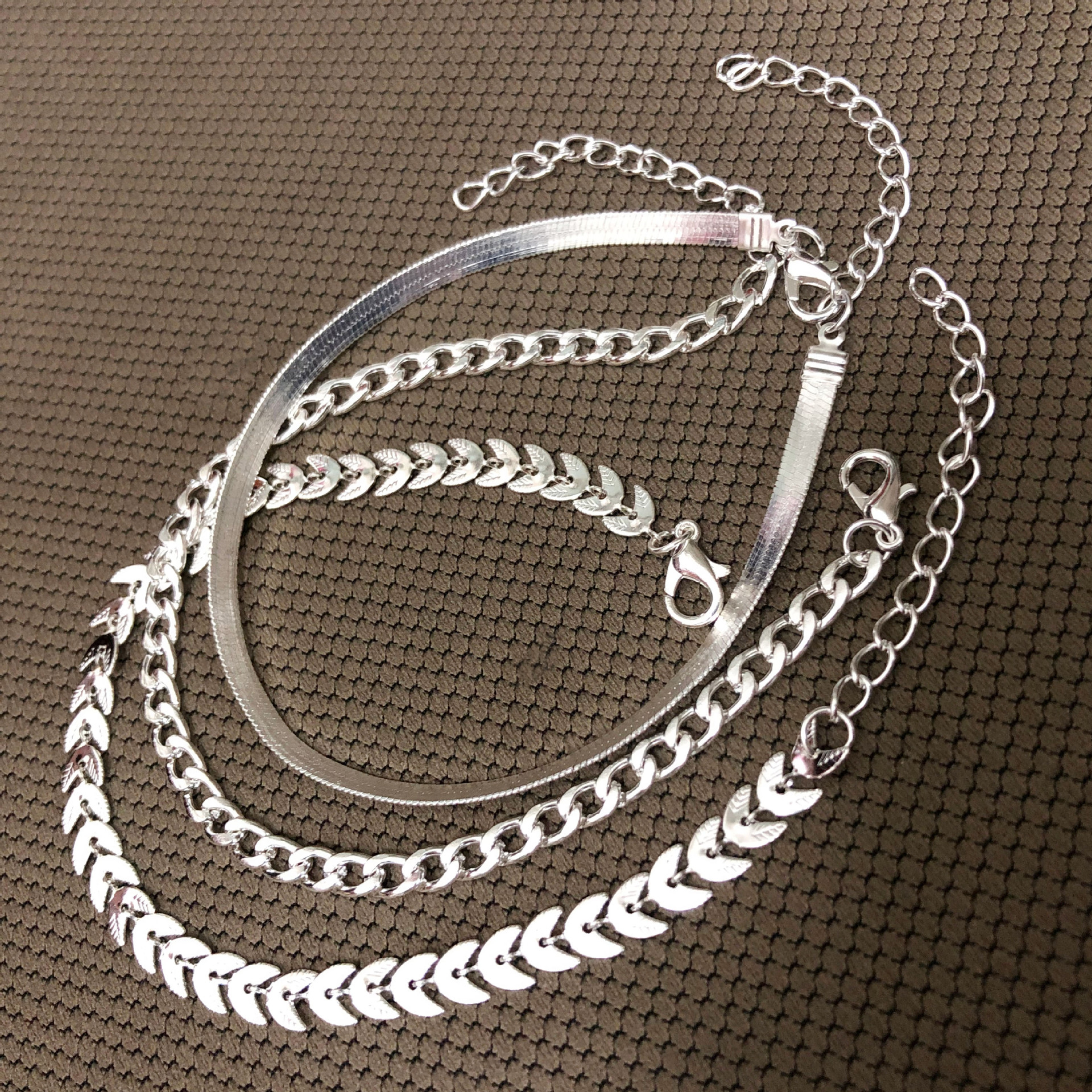 Beach Occasion Alloy, Iron Material Leaf, Solid Color Pattern Vacation Leaf Solid Color Alloy Iron Wholesale Anklet