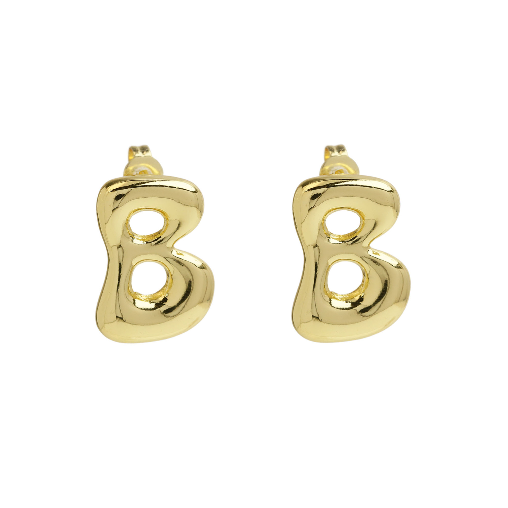 Letter Pattern Women's Gender 1 Pair Simple Style Letter Plating Copper 18K Gold Plated Ear Studs