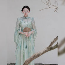 新中式禅意连衣裙女复古新款2024年气质清冷感轻国风套装裙