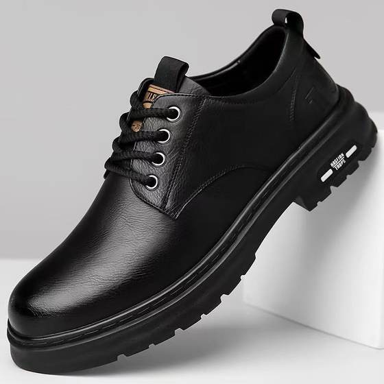 Explosions 2025 Spring and Autumn New Arrival Handmade Online Men's Casual Leather Shoes Men's Retro Tooling Lace-Up Fashionable Leather Shoes