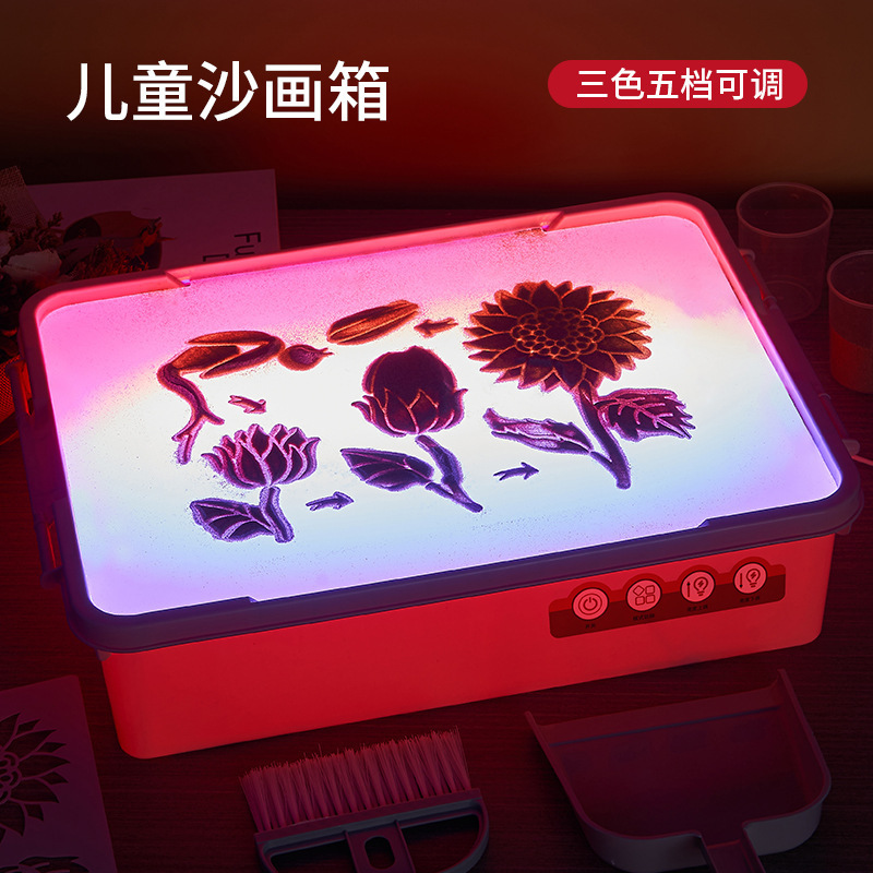 起爆児童diy沙画台創意落書き画板セット益智手作り沙画男少女解凍玩具|undefined
